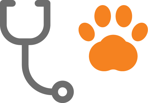 stethoscope and paw print icons